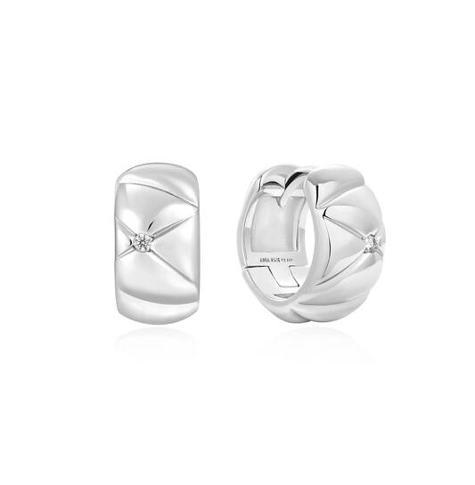  Heart Hunter - Earrings with folding clasp - Silver / Rhodium plated - Zirconia - 1cm